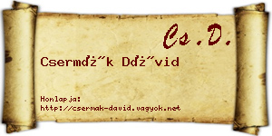 Csermák Dávid névjegykártya