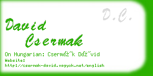 david csermak business card